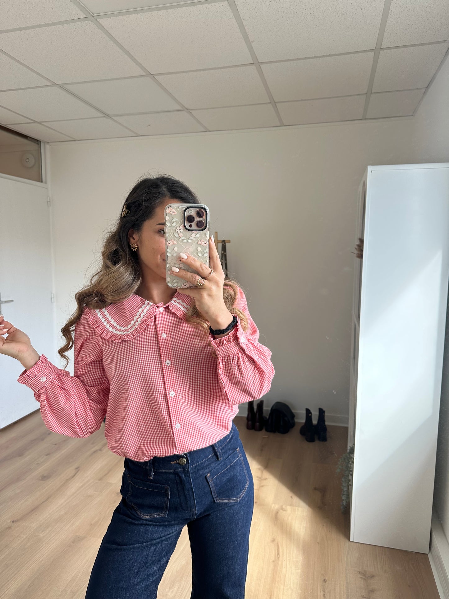 Blouse vichy col Claudine Anaëlle