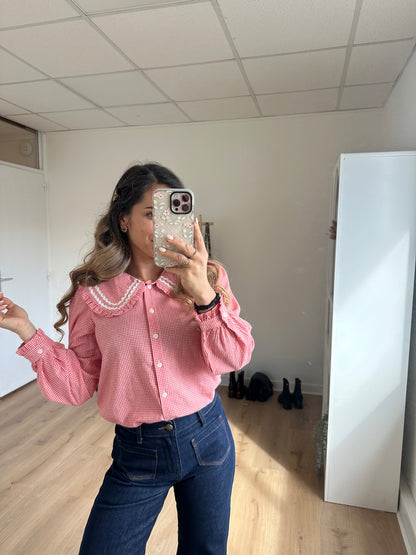 Blouse vichy col Claudine Anaëlle