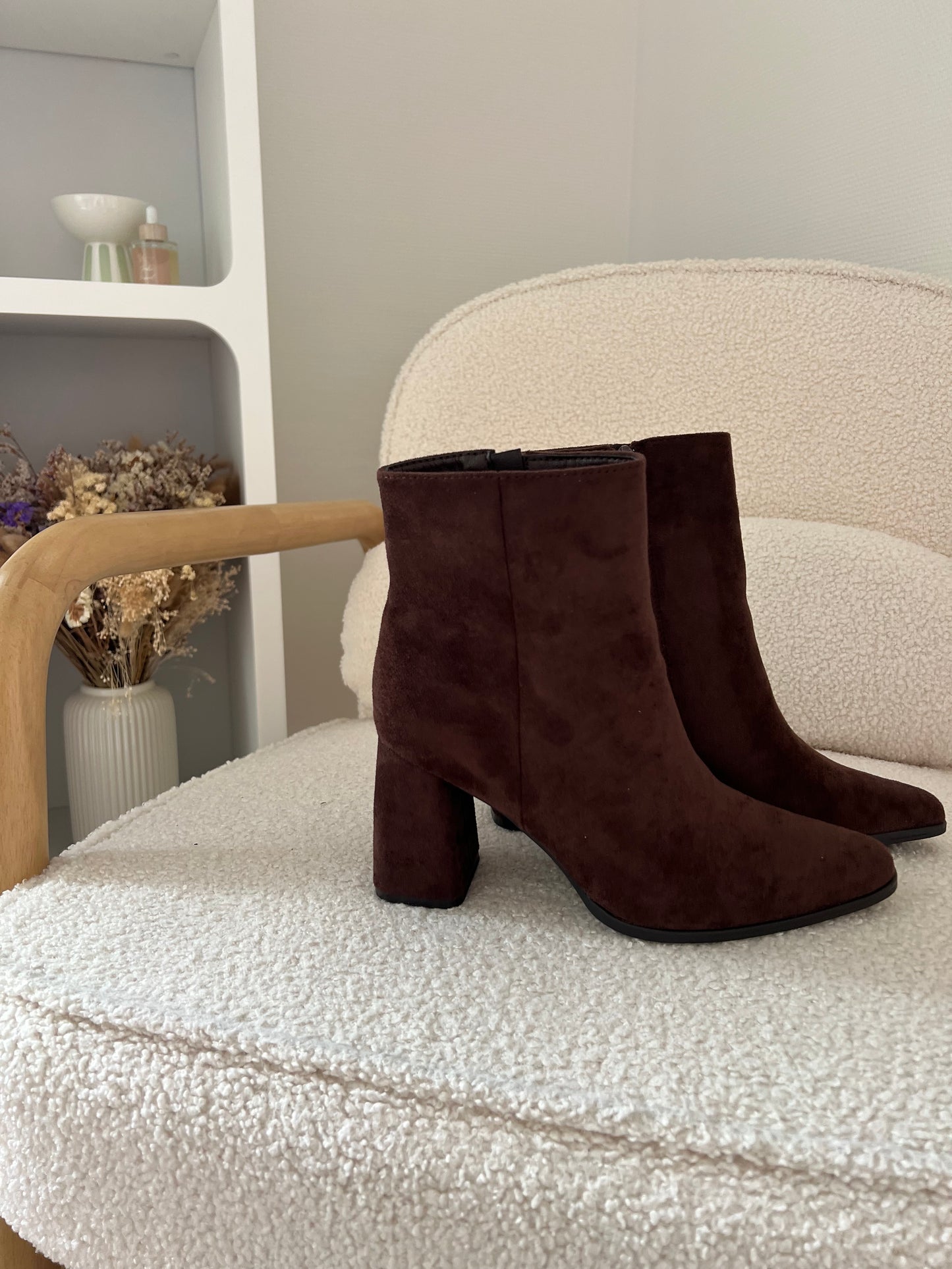 Bottines en suédine Mia marron