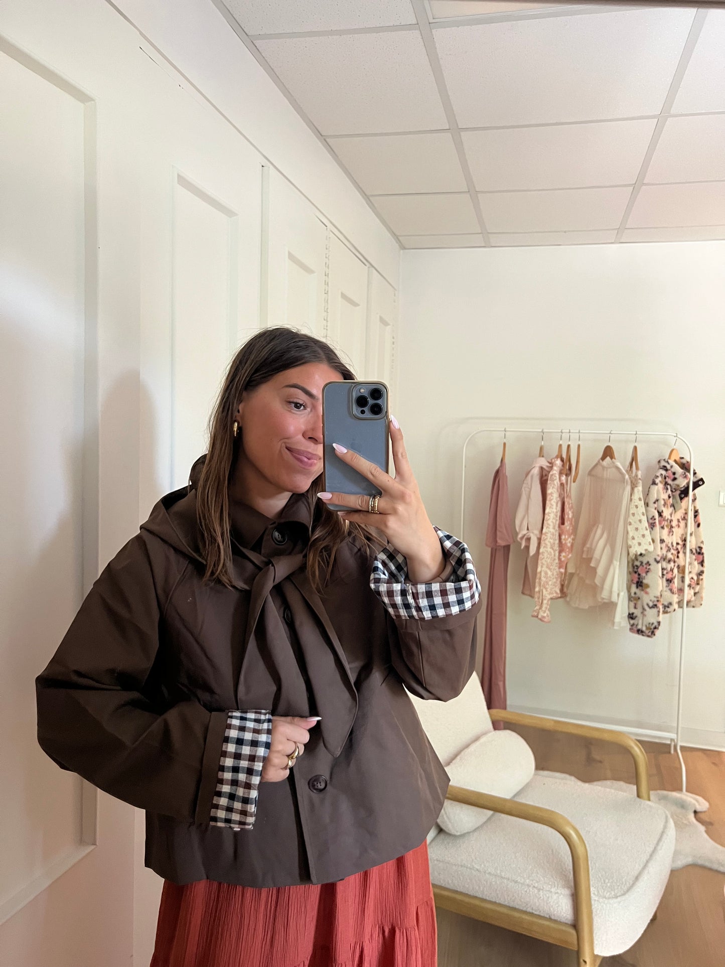 Veste à capuche amovible Garance chocolat