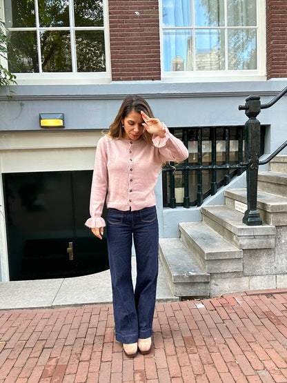 Cardigan doux rose Gaby