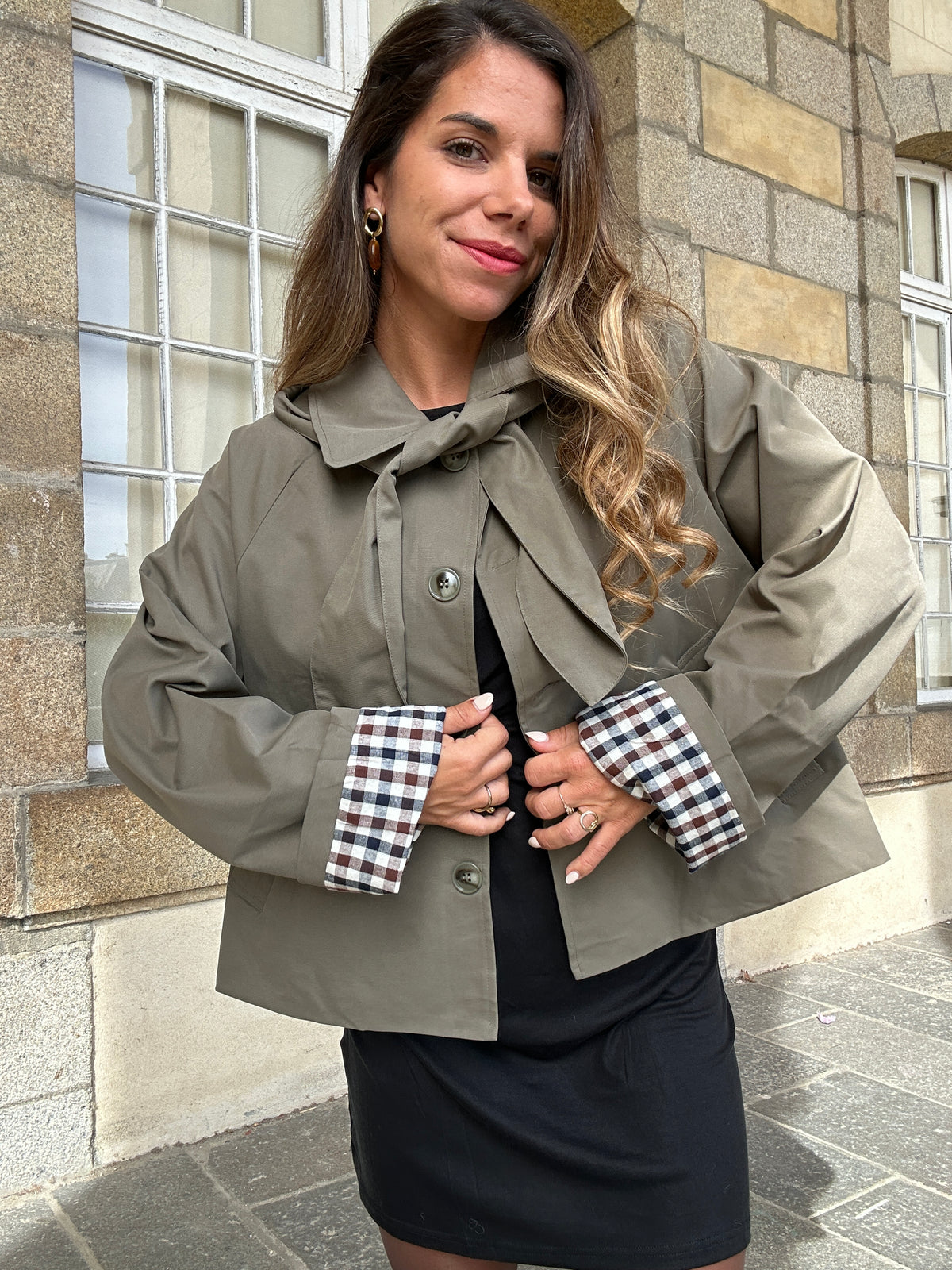 Veste à capuche amovible Garance kaki