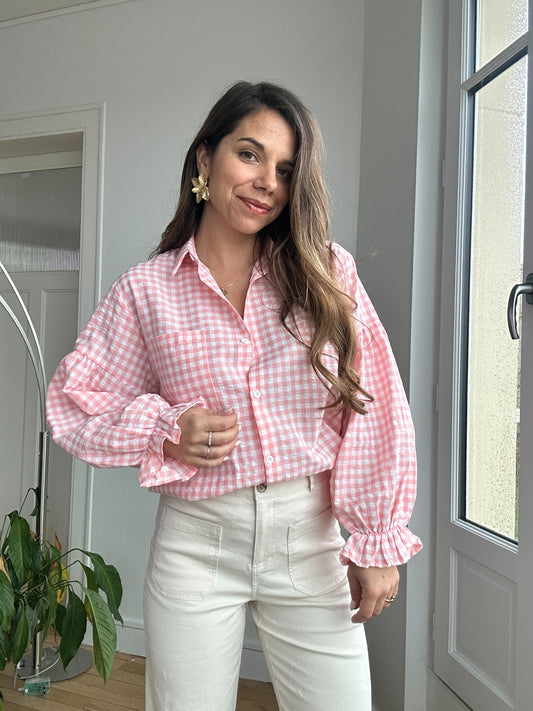 Chemise vichy rose Clara