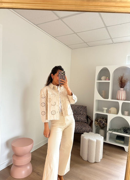 Veste en jean brodée Liza