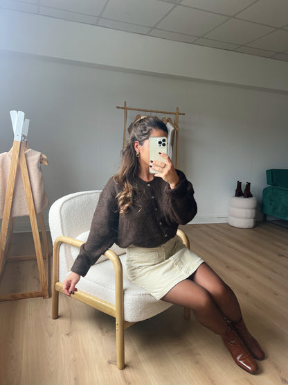 Jupe en velours Jesse beige