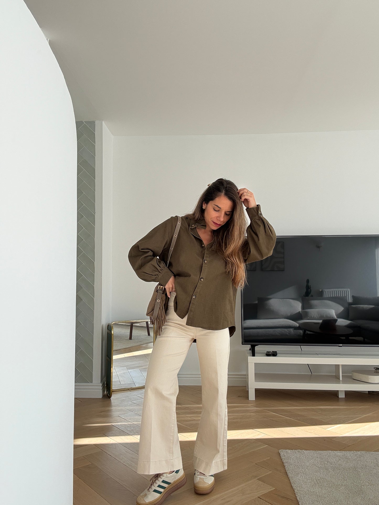 Veste en jean Céleste kaki