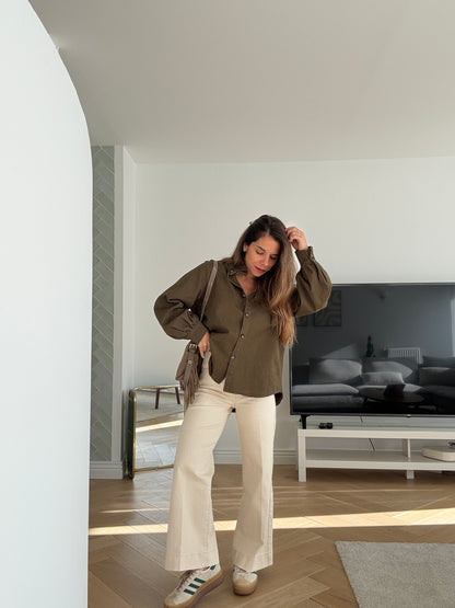 Veste en jean Céleste kaki