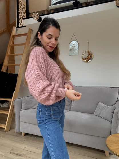 Cardigan rose chiné Honorine