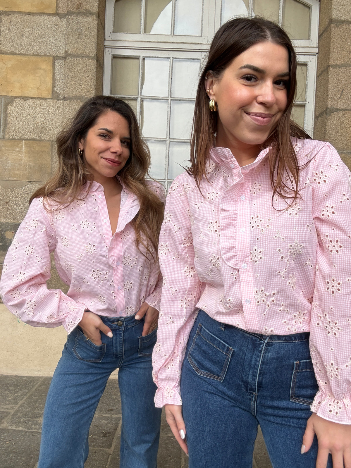 Blouse brodée baby pink Apolline