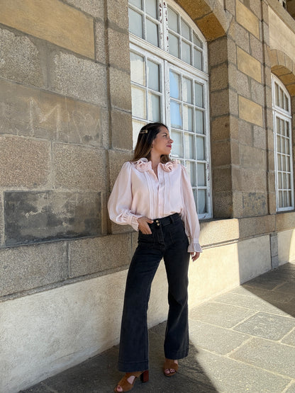 Blouse Brune doux rose