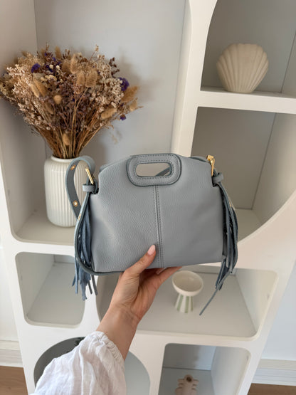 Sac à main en cuir Jodie bleu pastel