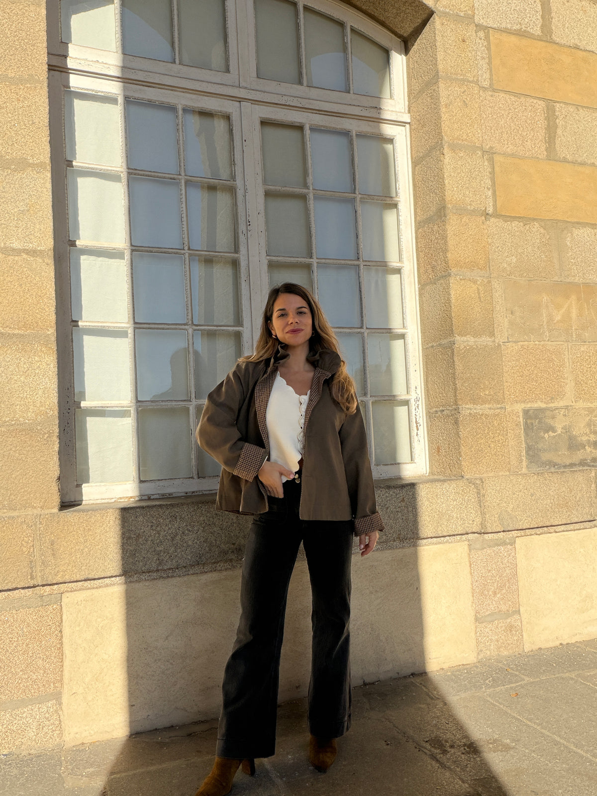 Veste trench Alice en coton kaki