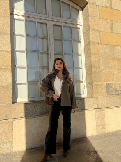 Veste trench Alice en coton kaki