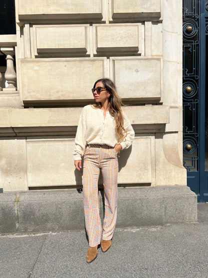 Pantalon Vichy camel Aurora