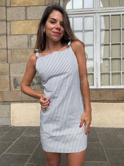 Robe rayée Sixtine bleu marine