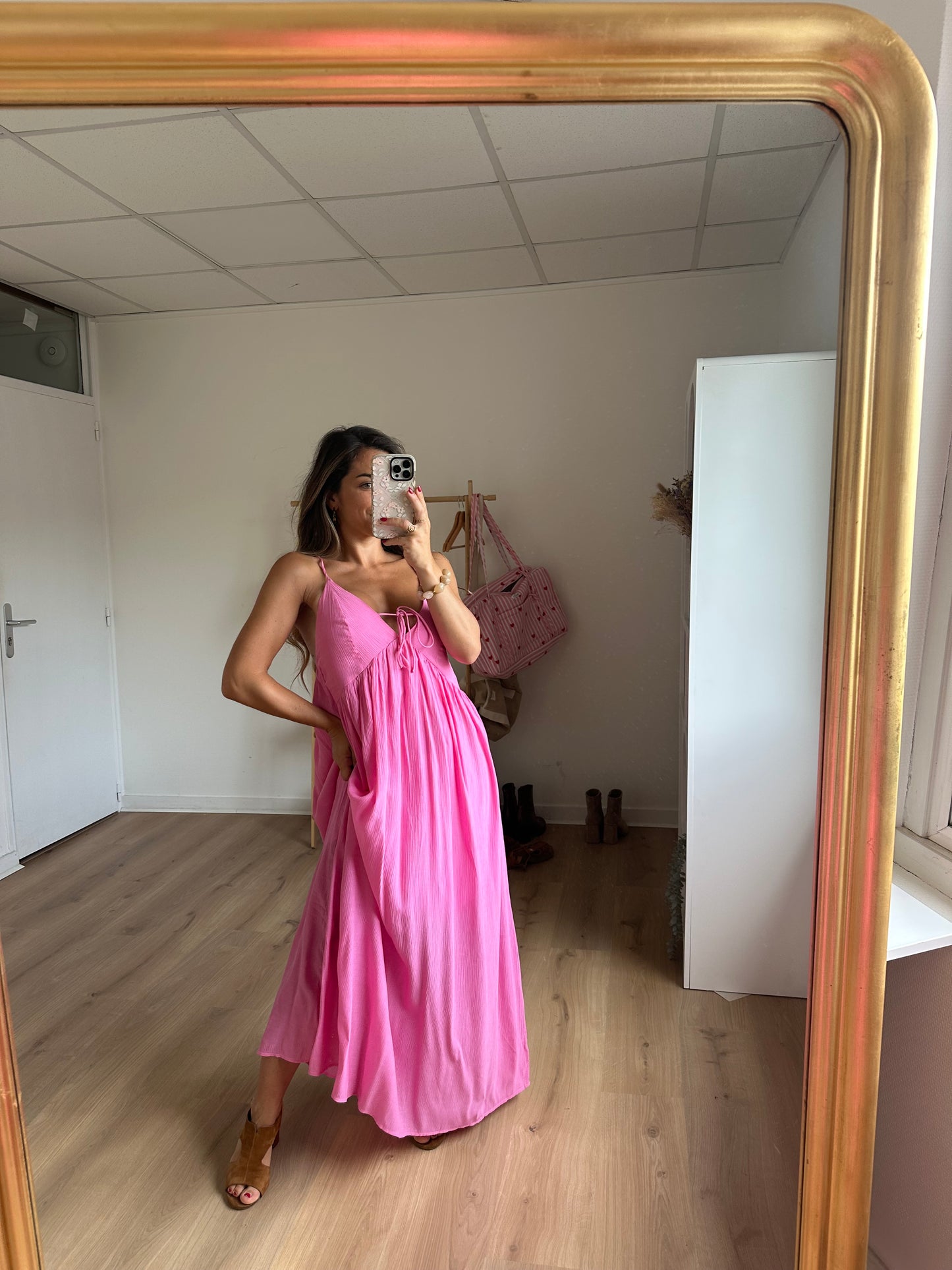 Robe longue Stella rose