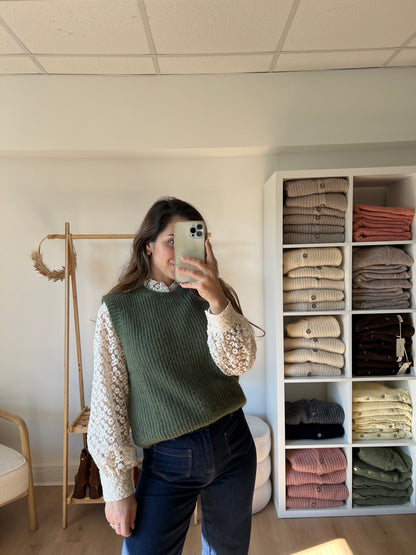 Pull sans manches kaki Adèle