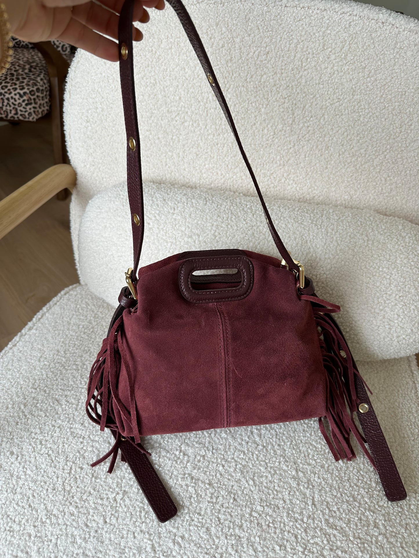 Sac à main en cuir Jodie Bordeaux