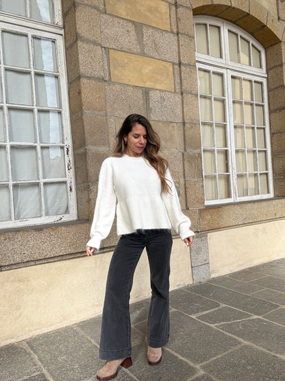 Pull peplum Elia écrue