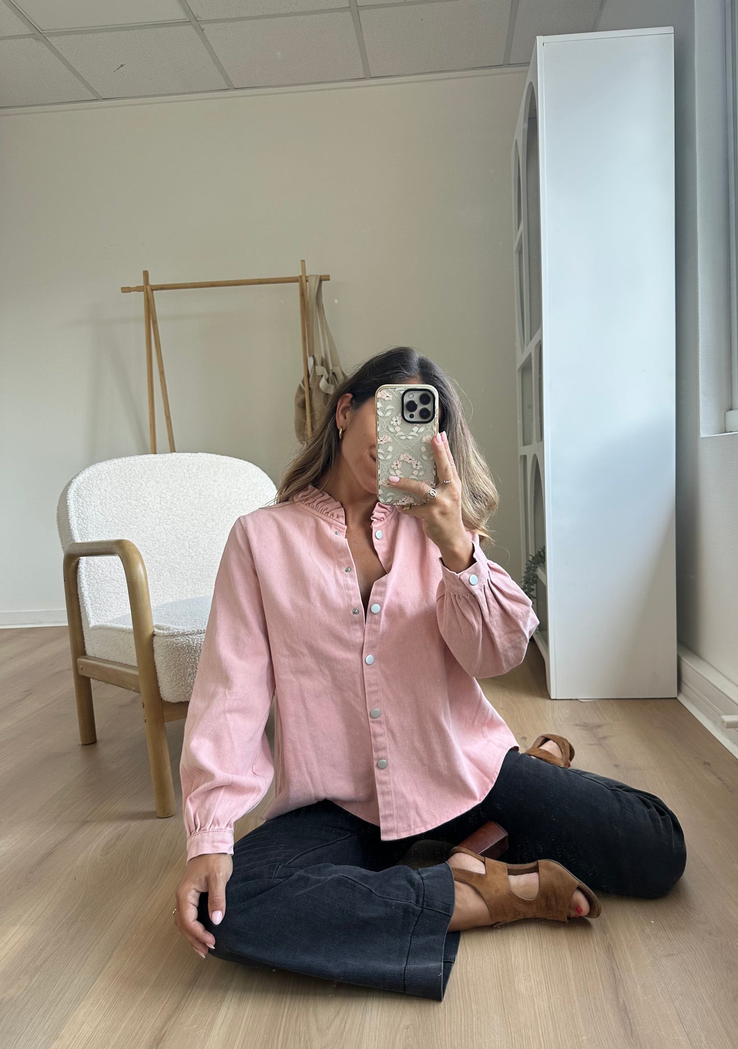 Veste en jean Céleste rose