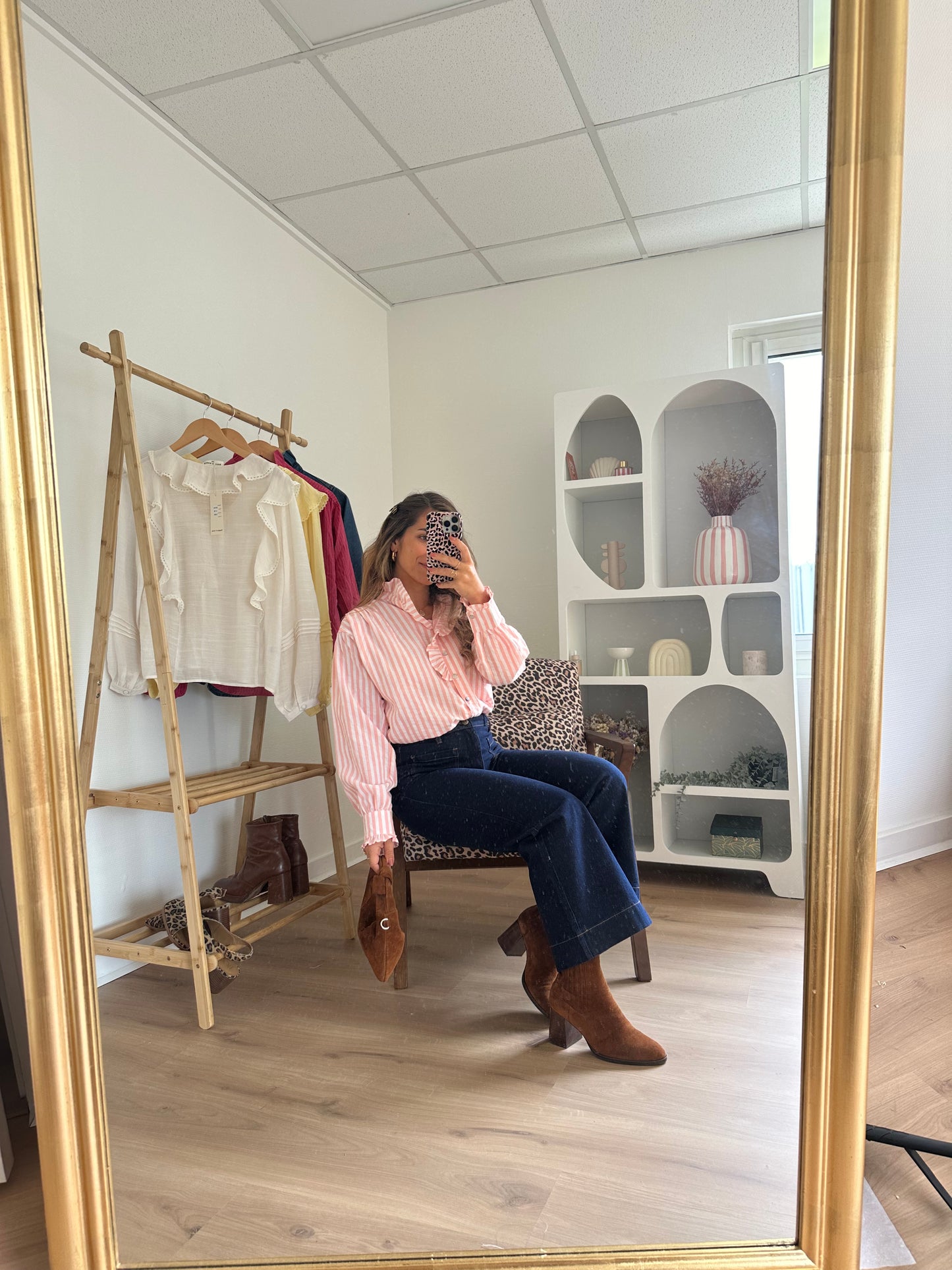 Chemise à rayures roses et blanches Rosa