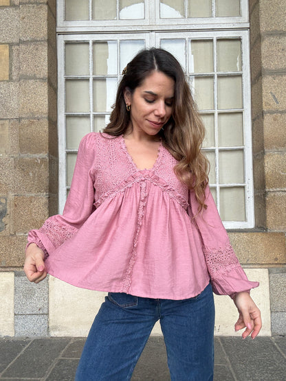 Blouse rose Iris