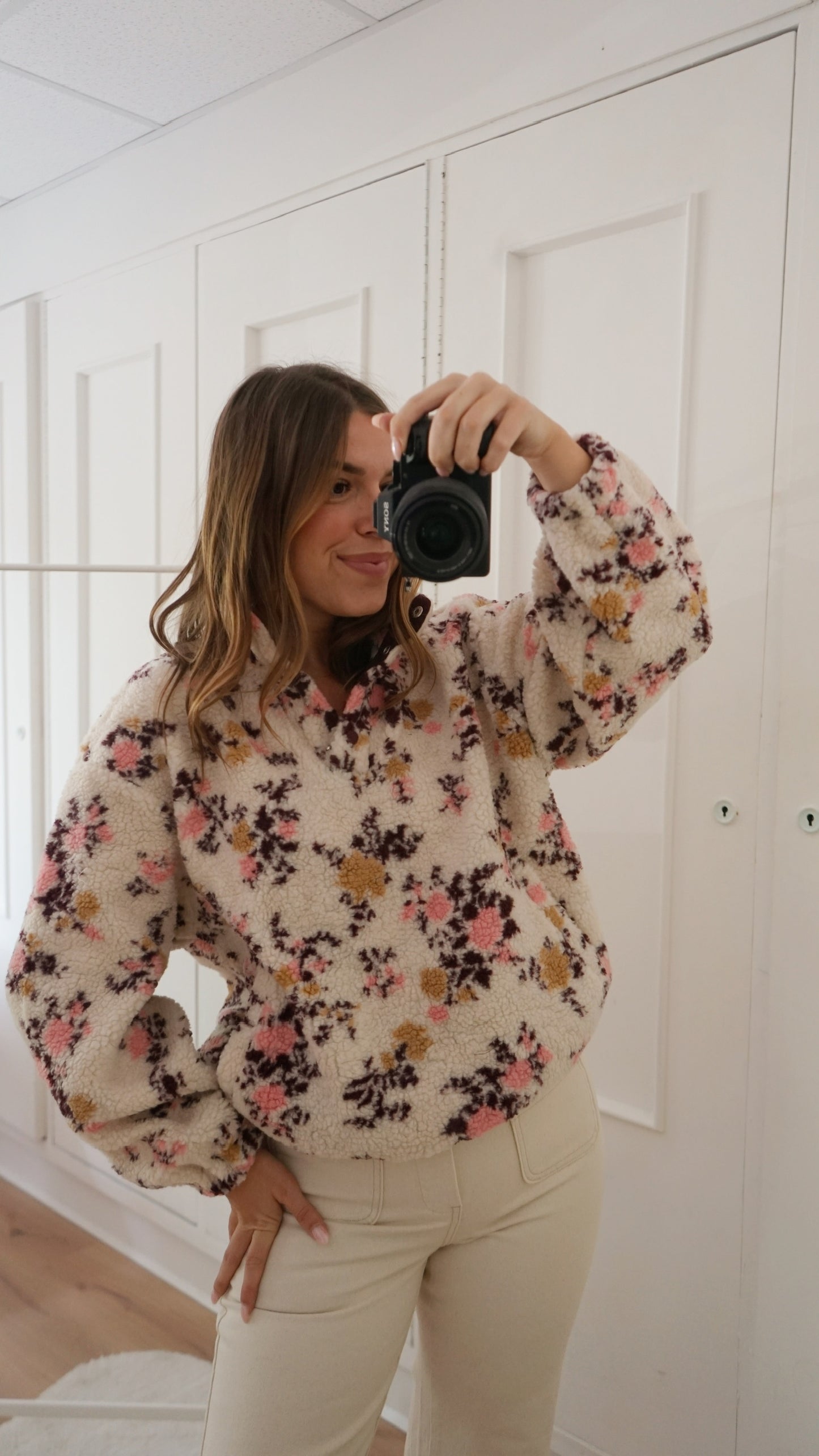 Pull moumoute fleurie Gina