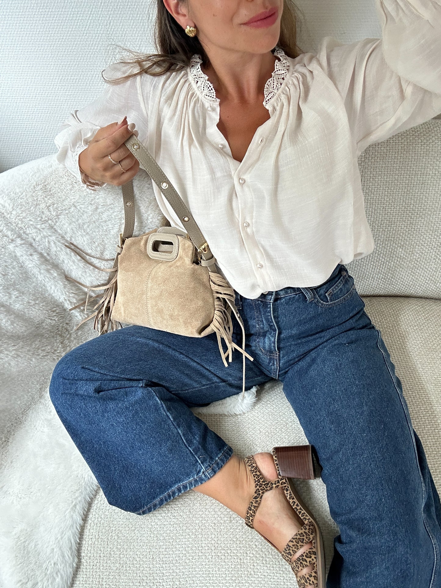 Blouse écrue brodée Maïwenn