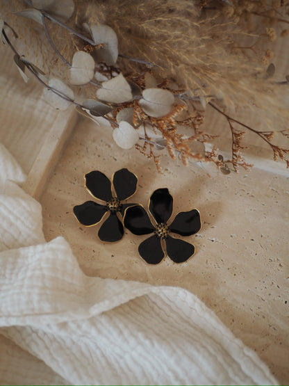 Boucles d'oreille Magnolia Black