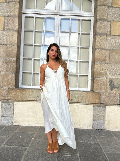 Robe longue Stella écrue