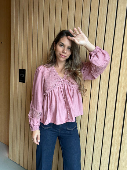 Blouse rose Iris