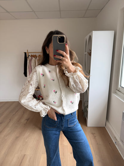 Pull sans manches fleuri Lina