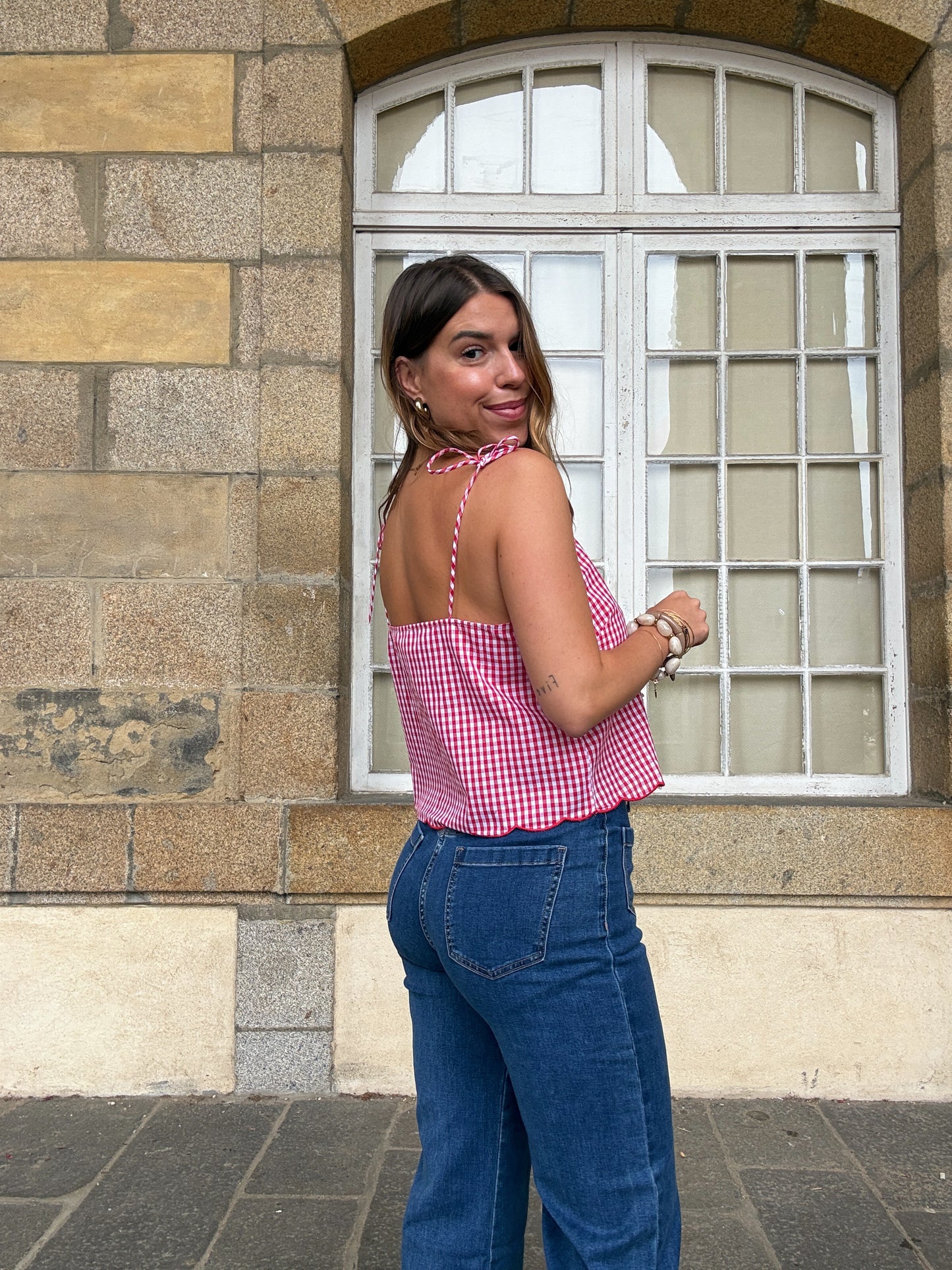Top vichy Aimée rouge