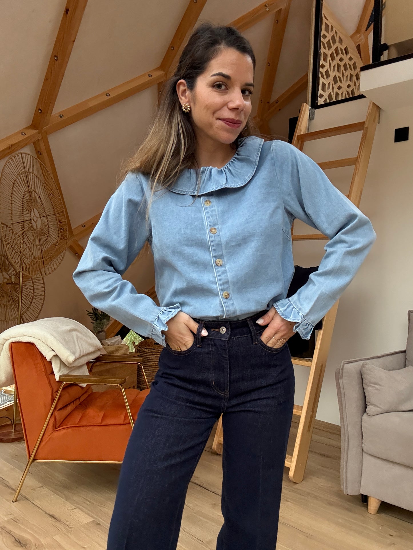 Blouse Pia denim clair