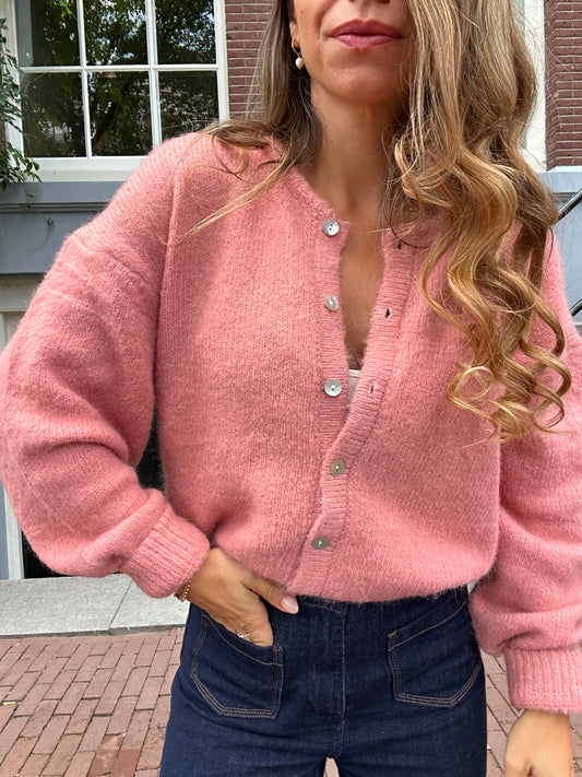 Cardigan Charlie vieux rose