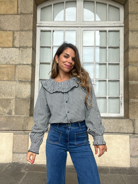 Blouse vichy Capucine noire