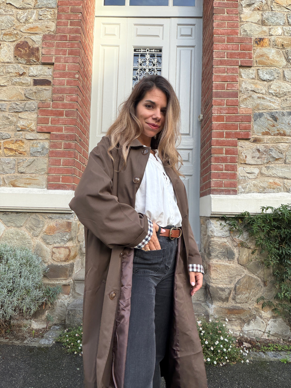 Trench long Manon chocolat