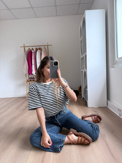 Tee-shirt rayé bleu marine Jules