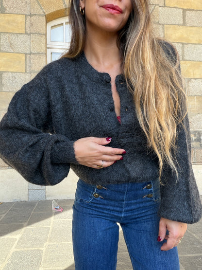 Cardigan Lise gris anthracite