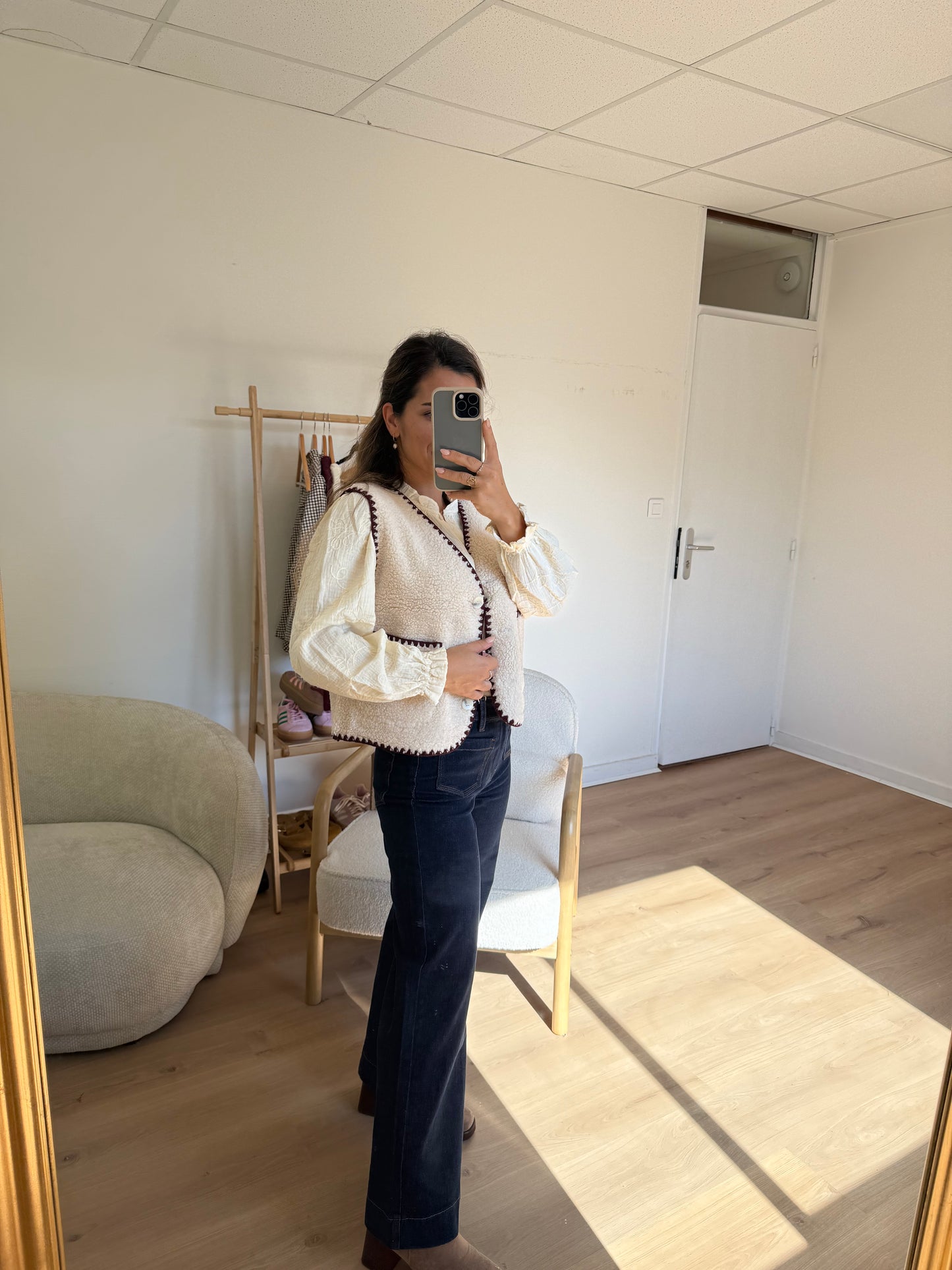 Gilet berger Perrine Bordeaux