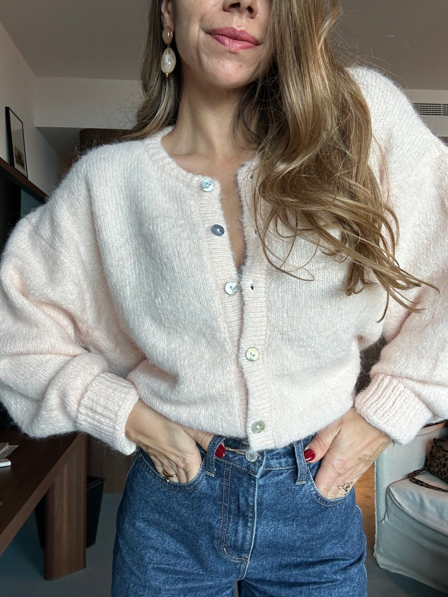 Cardigan Charlie rose poudré