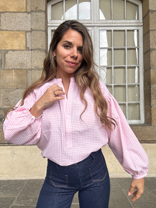 Blouse rose claire Clothilde