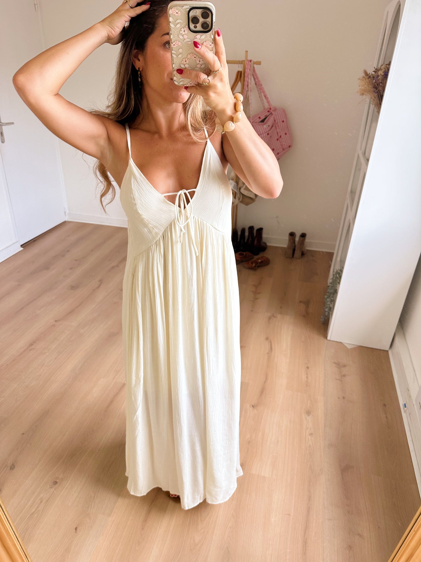 Robe longue Stella écrue