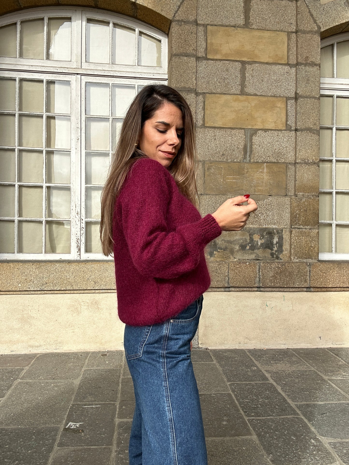 Pull Anna bordeaux