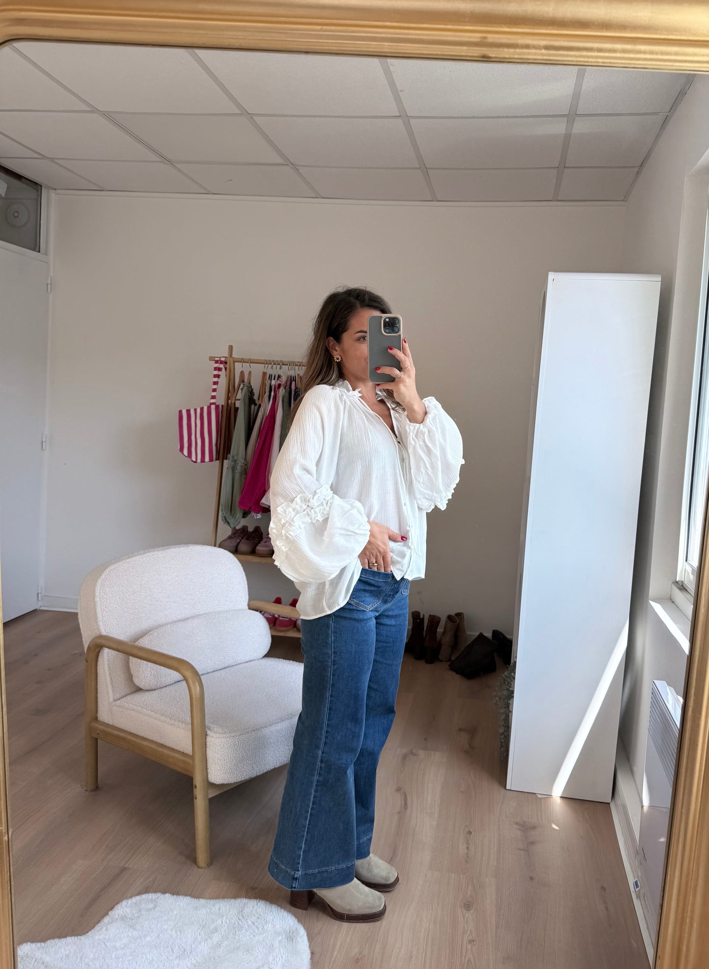 Blouse Esmée à volants écru