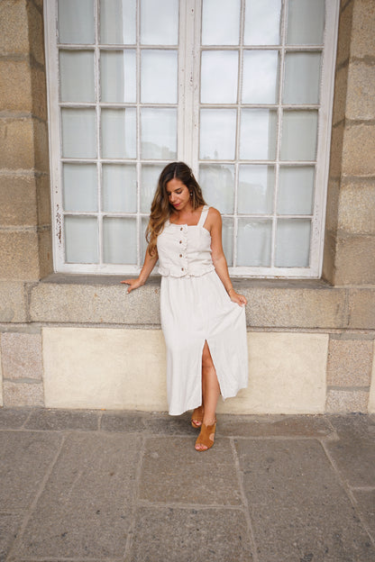 Jupe en lin beige