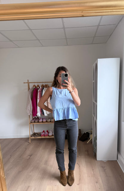 Top rayé Raquel bleu