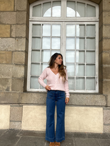 Cardigan en laine rose Alice