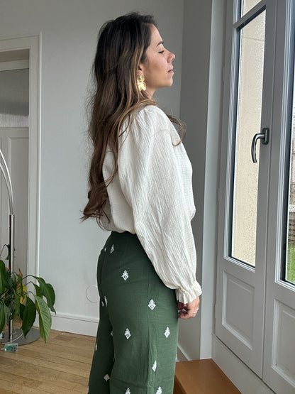 Pantalon fluide Lola kaki