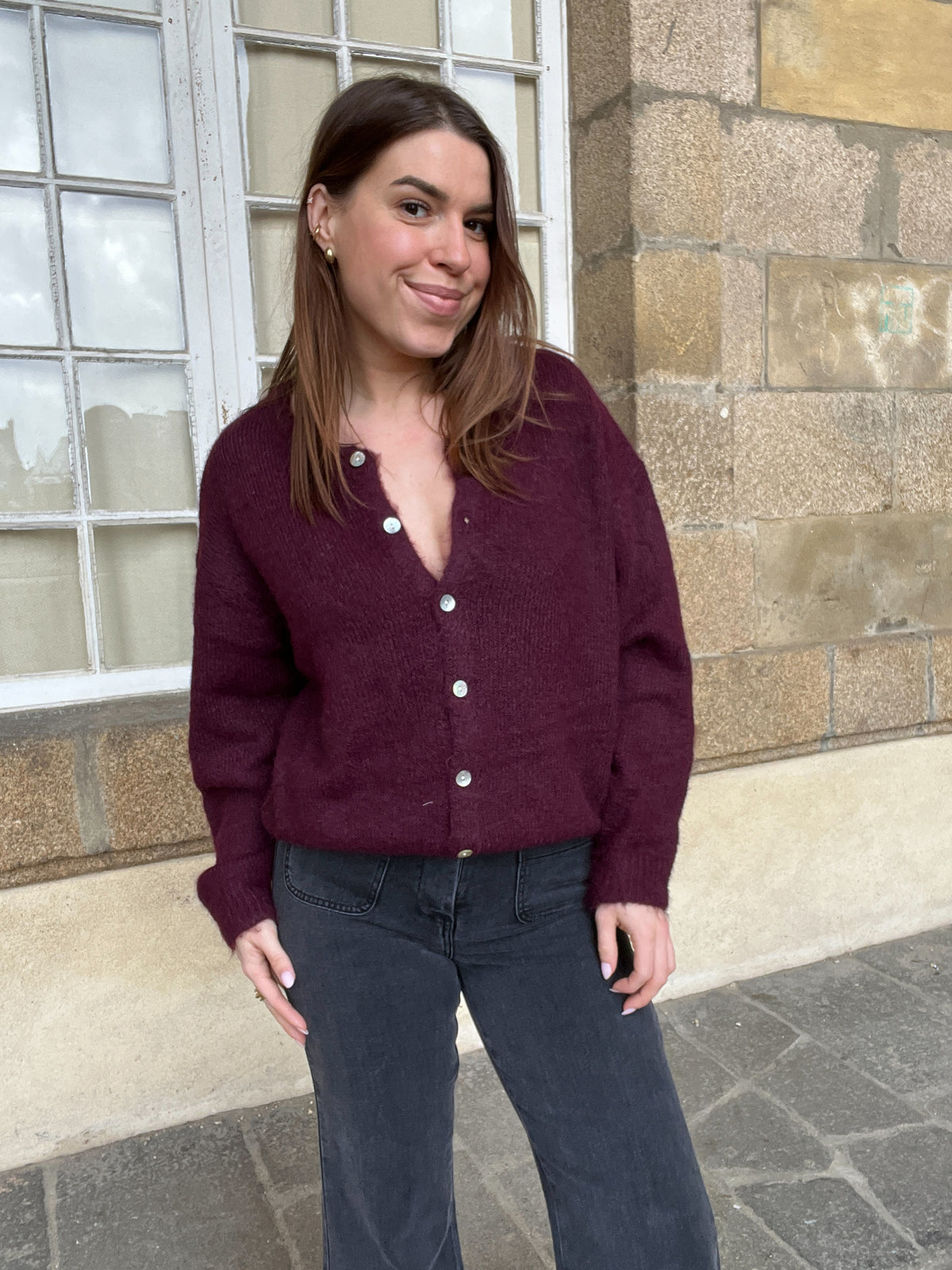 Cardigan Agatha bordeaux
